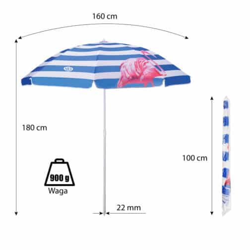 Beach Umbrella Aurinkovarjo 180 cm NC7811 NILS CAMP - Image 3