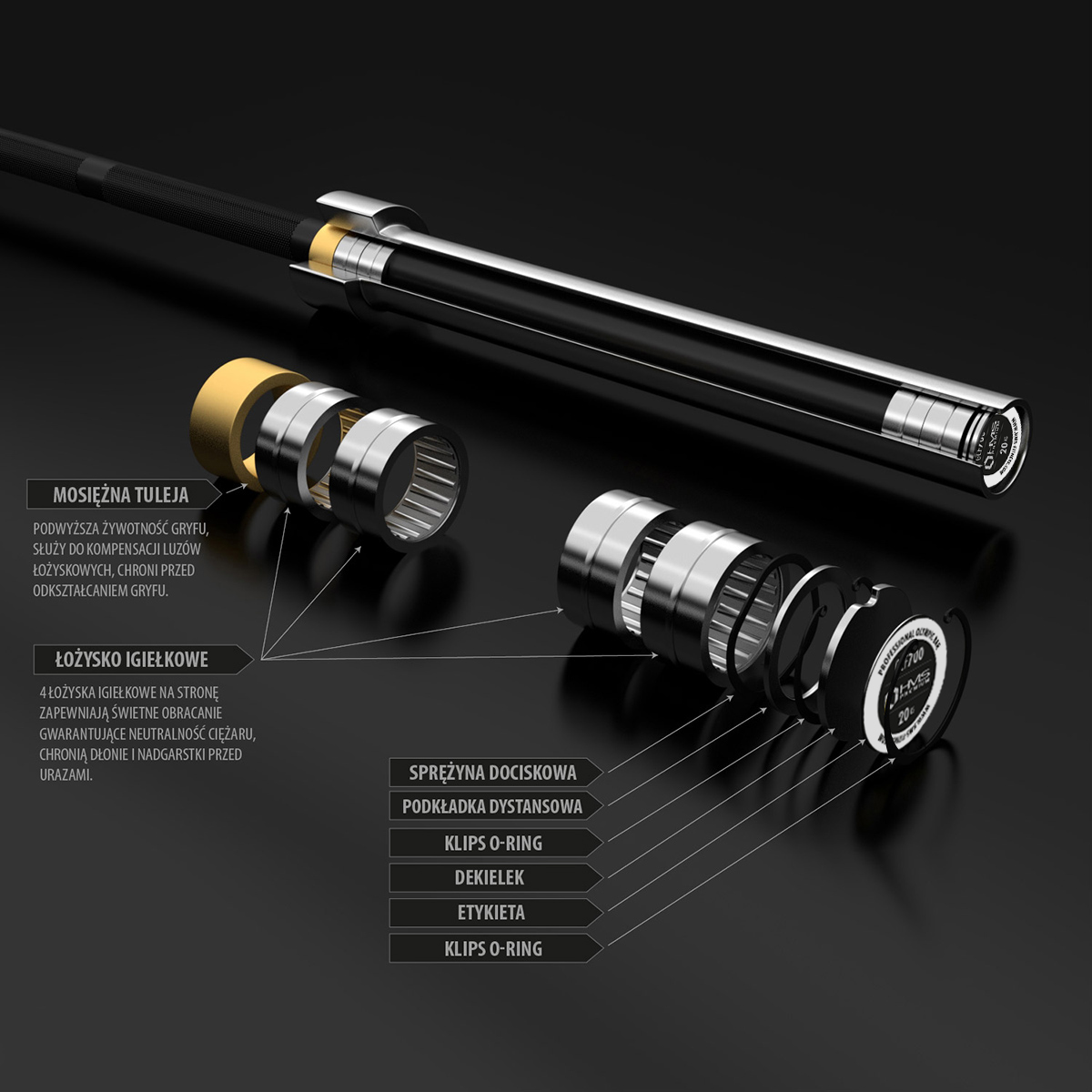 Olympic levytanko 220 cm GCF700 HMS PREMIUM - Image 10