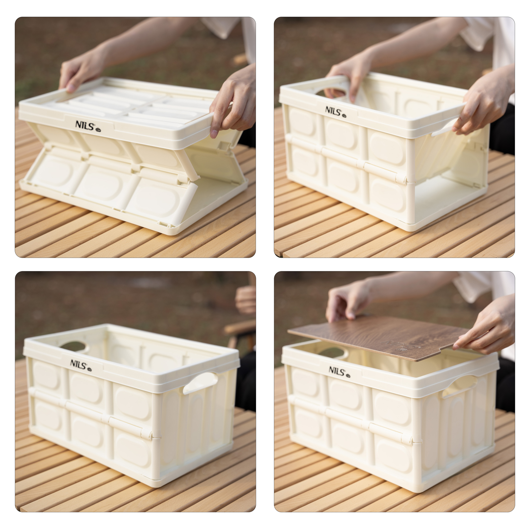 Taitettava säilytyslaatikko kannella 2in1 15l NCB4007 NILS CAMP - Image 3