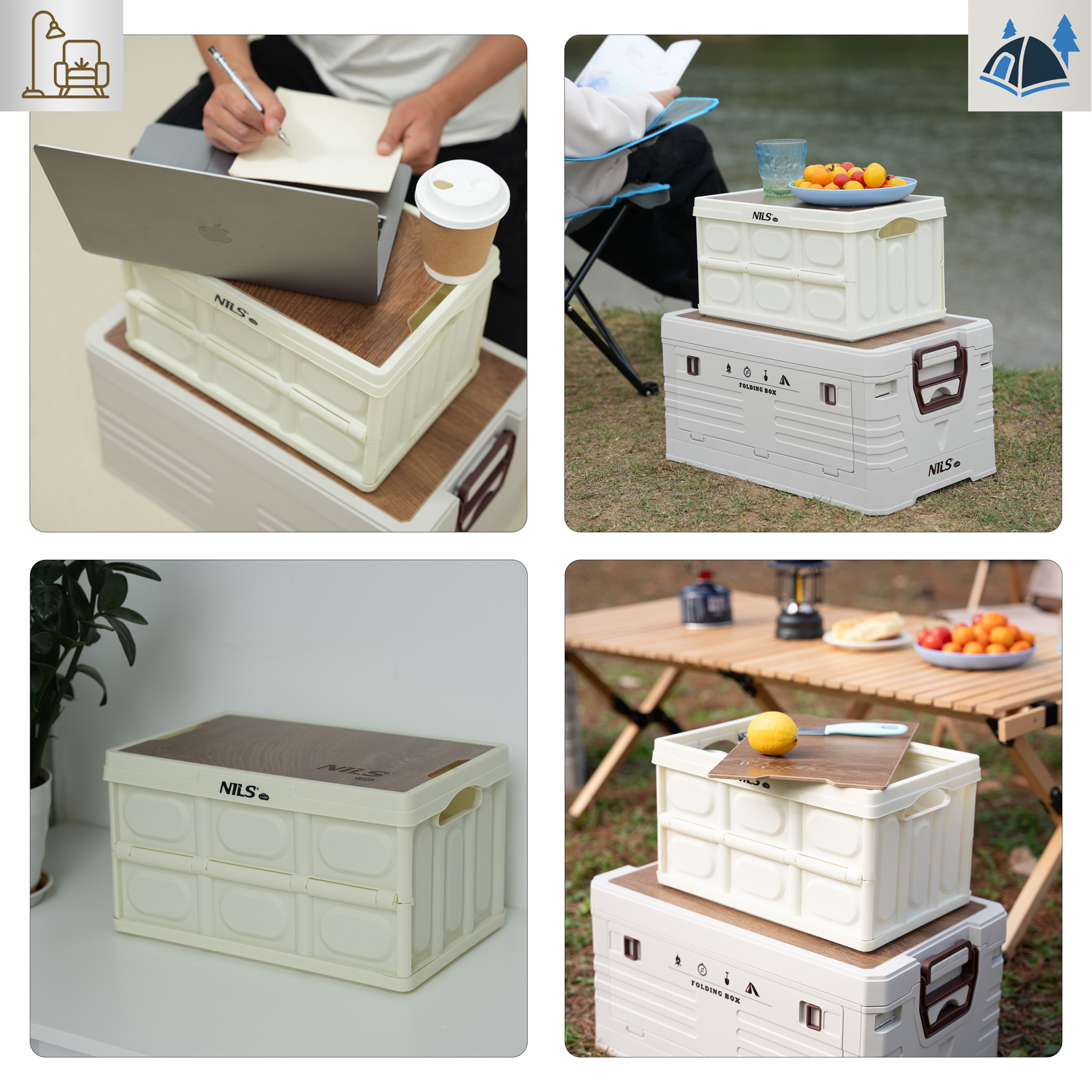 Taitettava säilytyslaatikko kannella 2in1 15l NCB4007 NILS CAMP - Image 6