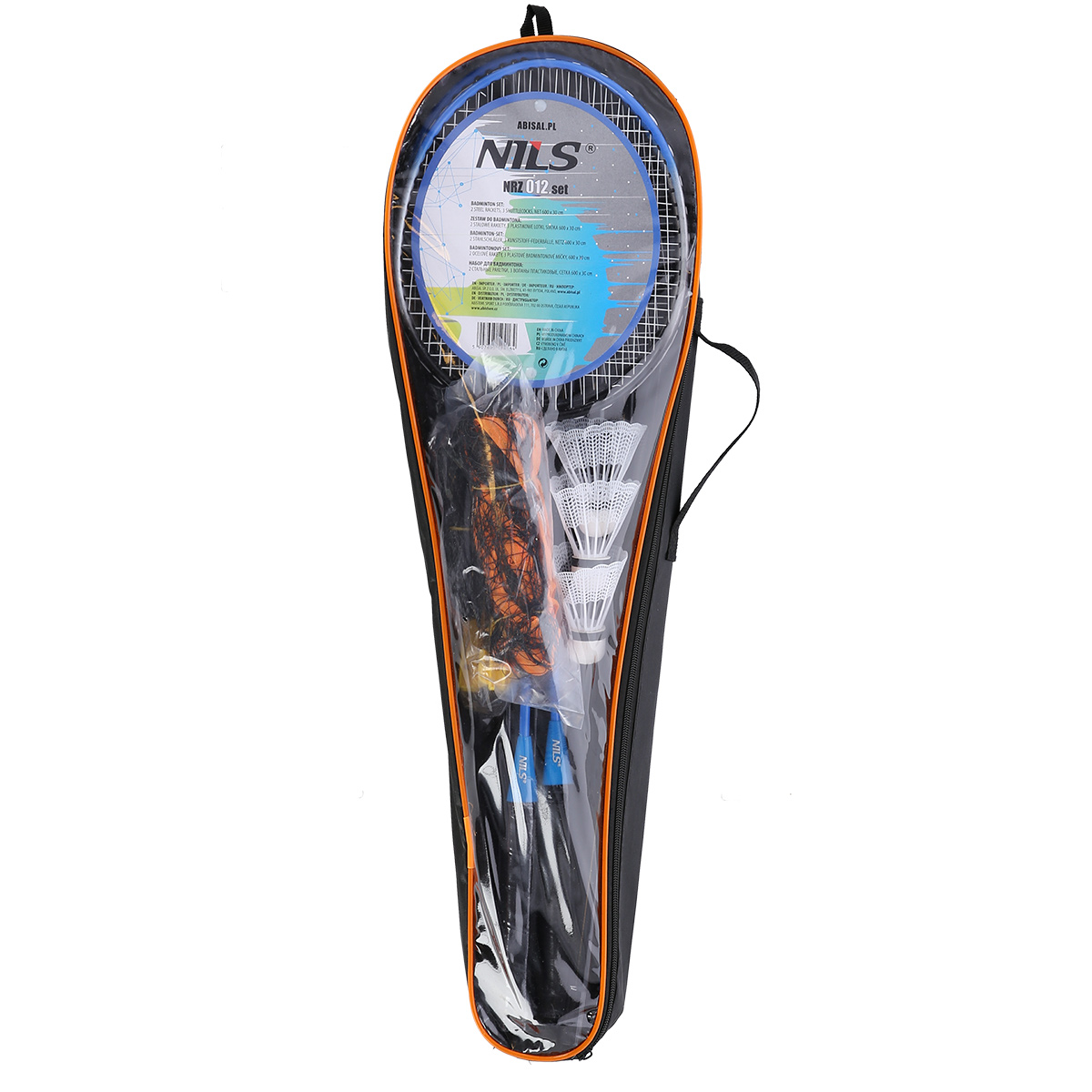 Sulkapallosetti: 2 mailaa, 3 palloa, verkko ja kantokassi NILS - Image 6